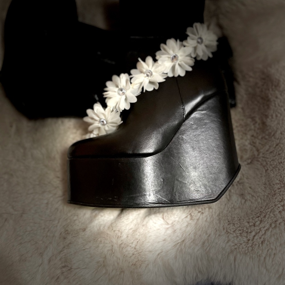 Ash leather Platform Booties Boots